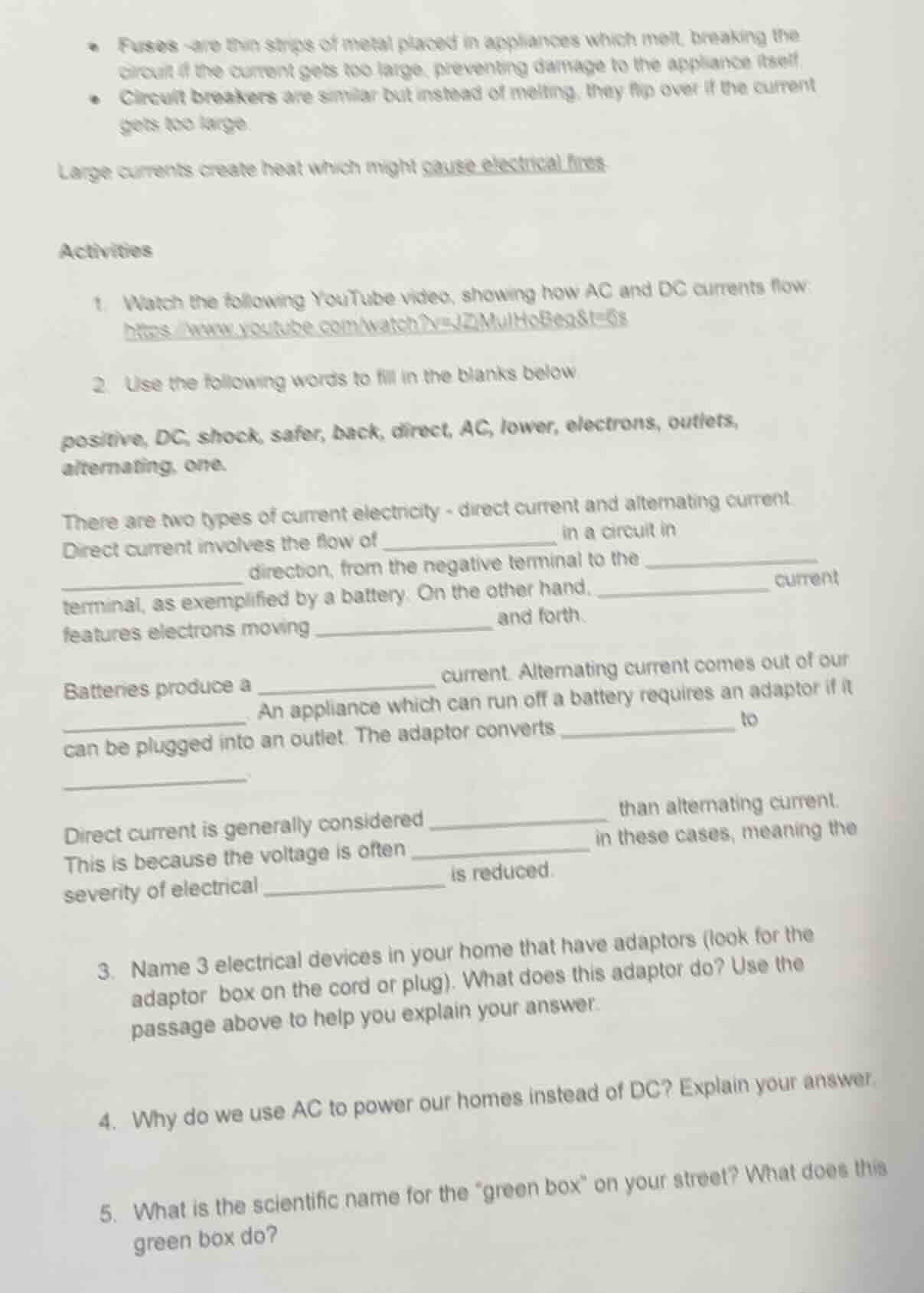 • fuses -are thin strips of metal placed in appliances which melt, brea…