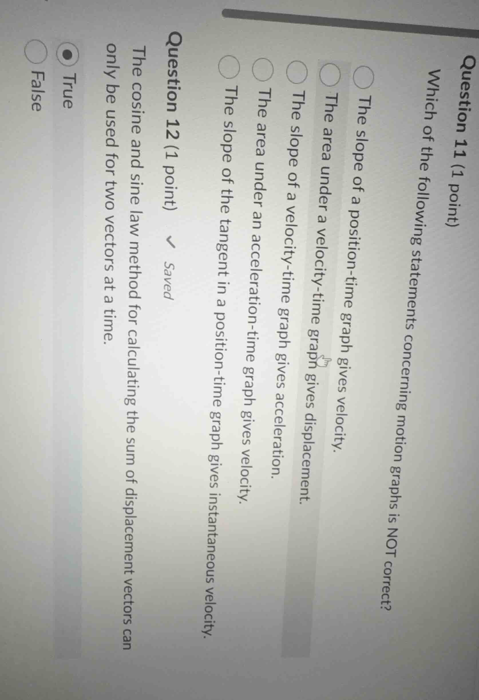 question 11 (1 point)which of the following statements concerning motio…