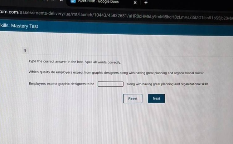 kills: mastery test 5 type the correct answer in the box. spell all wor…