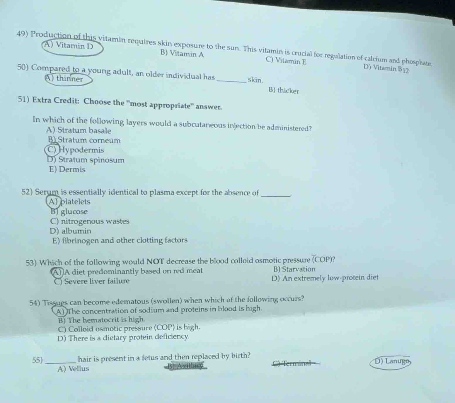 49) production of this vitamin requires skin exposure to the sun. this …