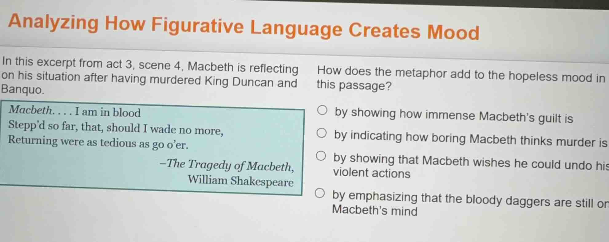 analyzing how figurative language creates mood in this excerpt from act…