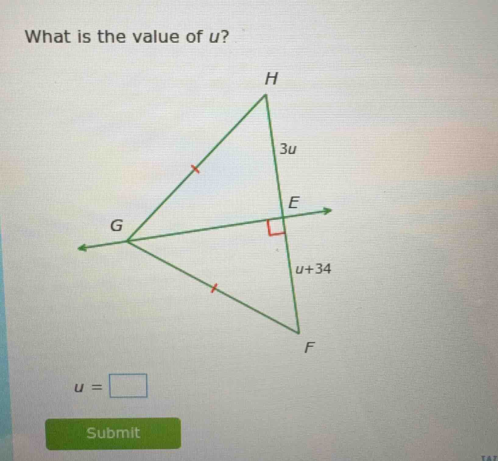 what is the value of u? $u = \\square$ submit