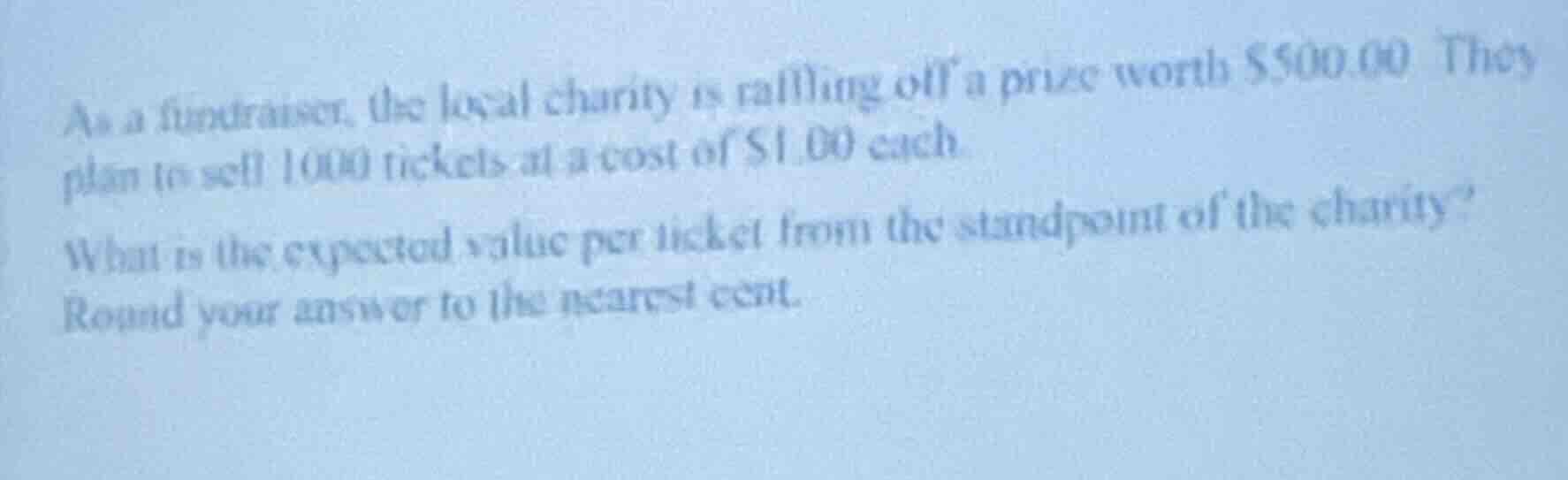 as a fundraiser, the local charity is raffling off a prize worth $500.0…