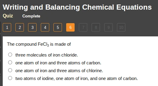 writing and balancing chemical equations quiz complete 1 2 3 4 5 6 7 8 …