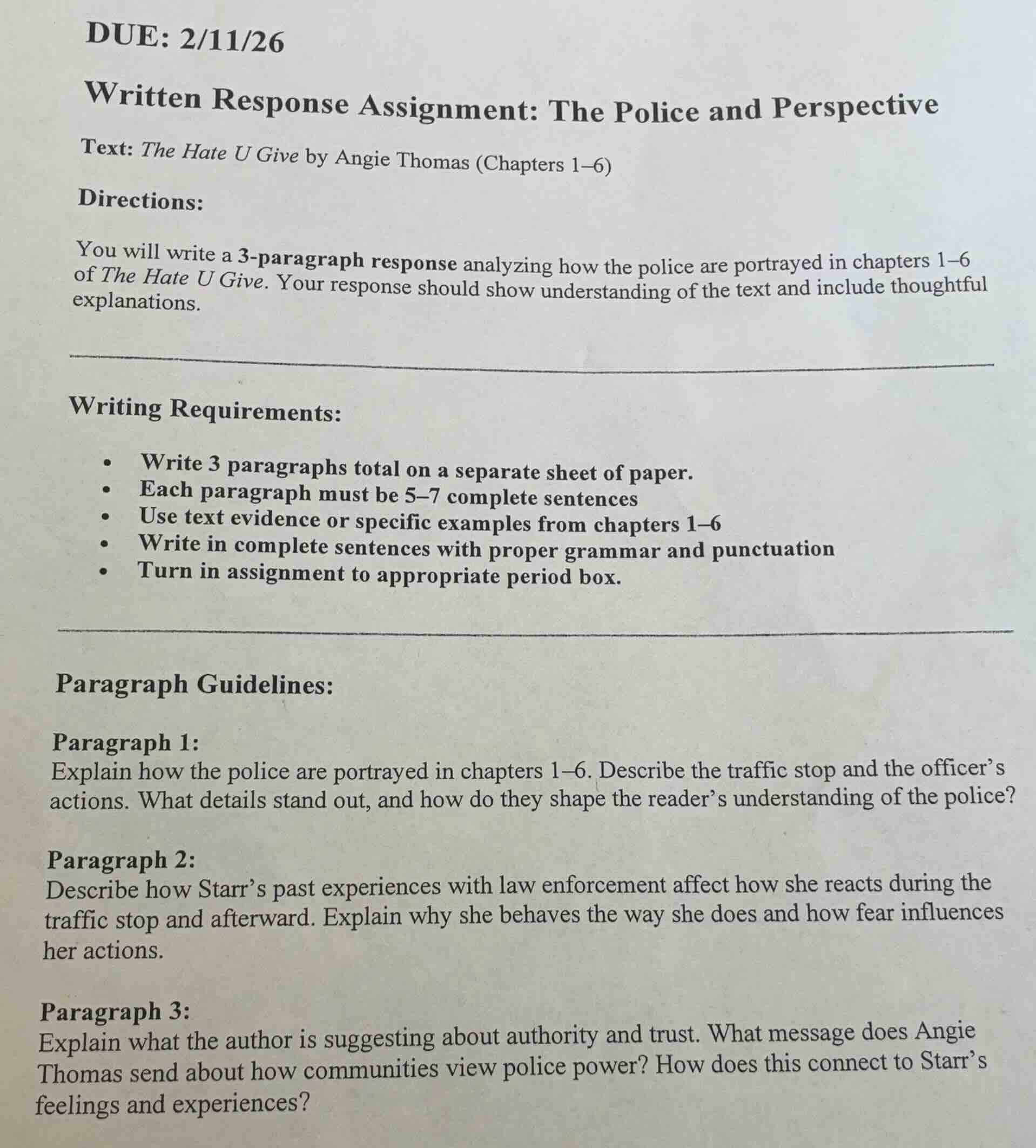 due: 2/11/26 written response assignment: the police and perspective te…