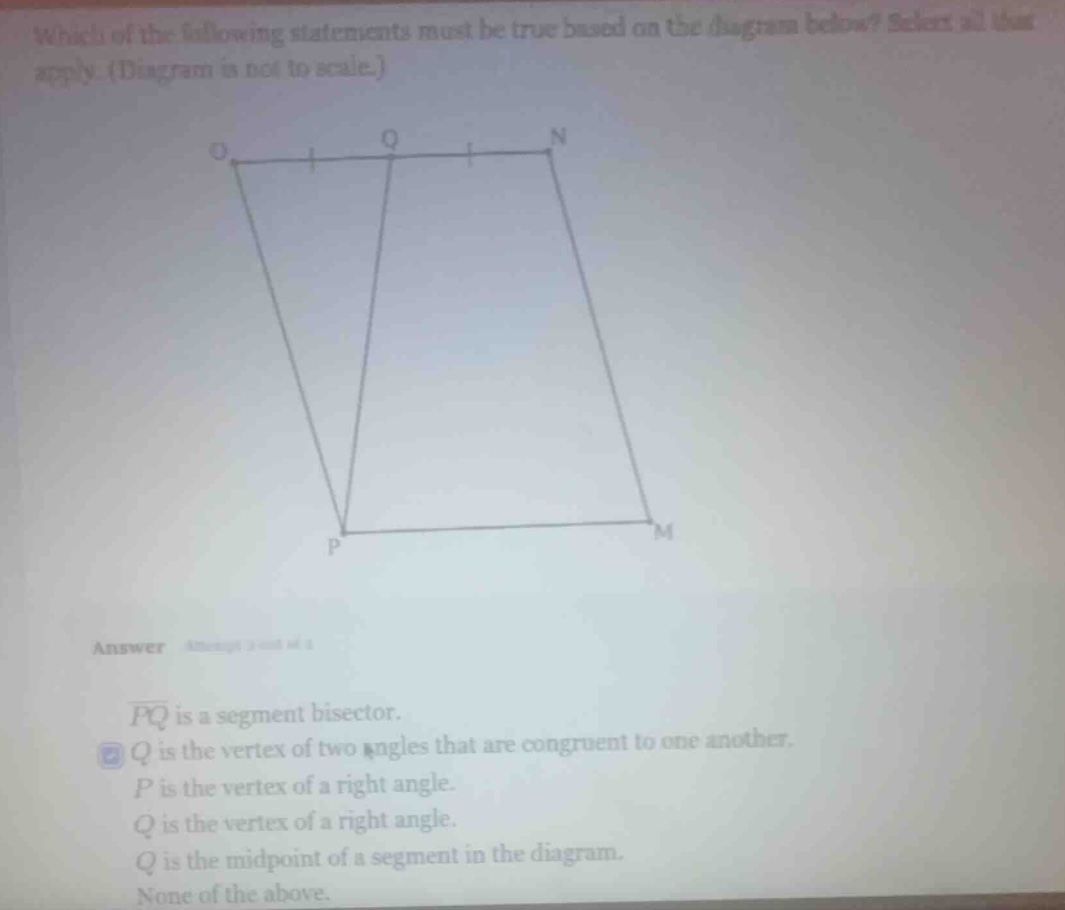 which of the following statements must be true based on the diagram bel…