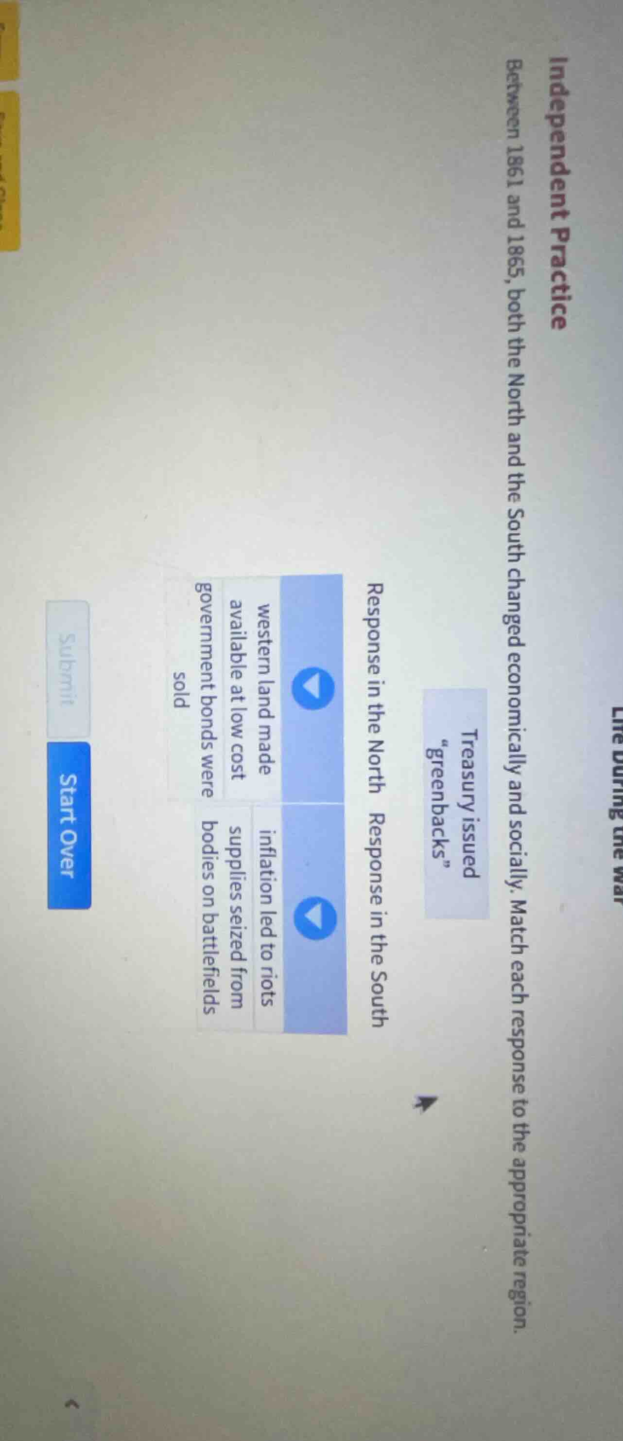 independent practice between 1861 and 1865, both the north and the sout…