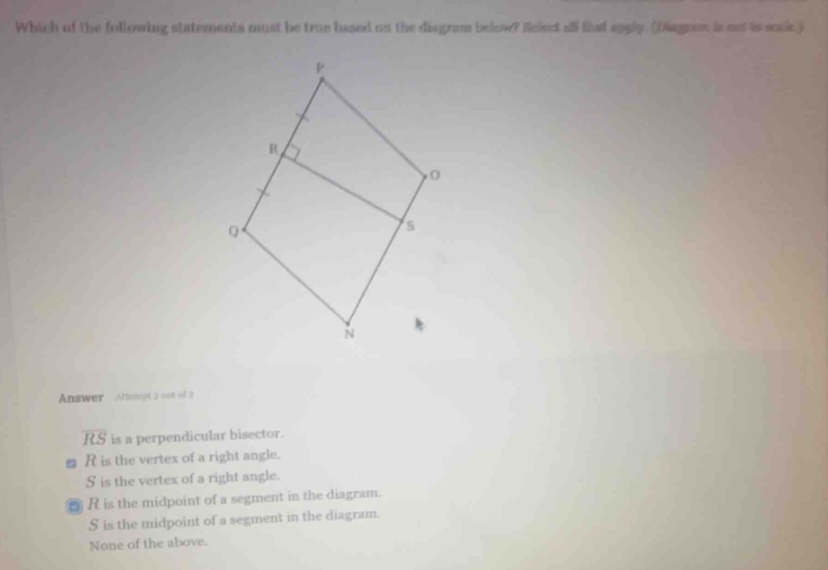 which of the following statements must be true based on the diagram bel…