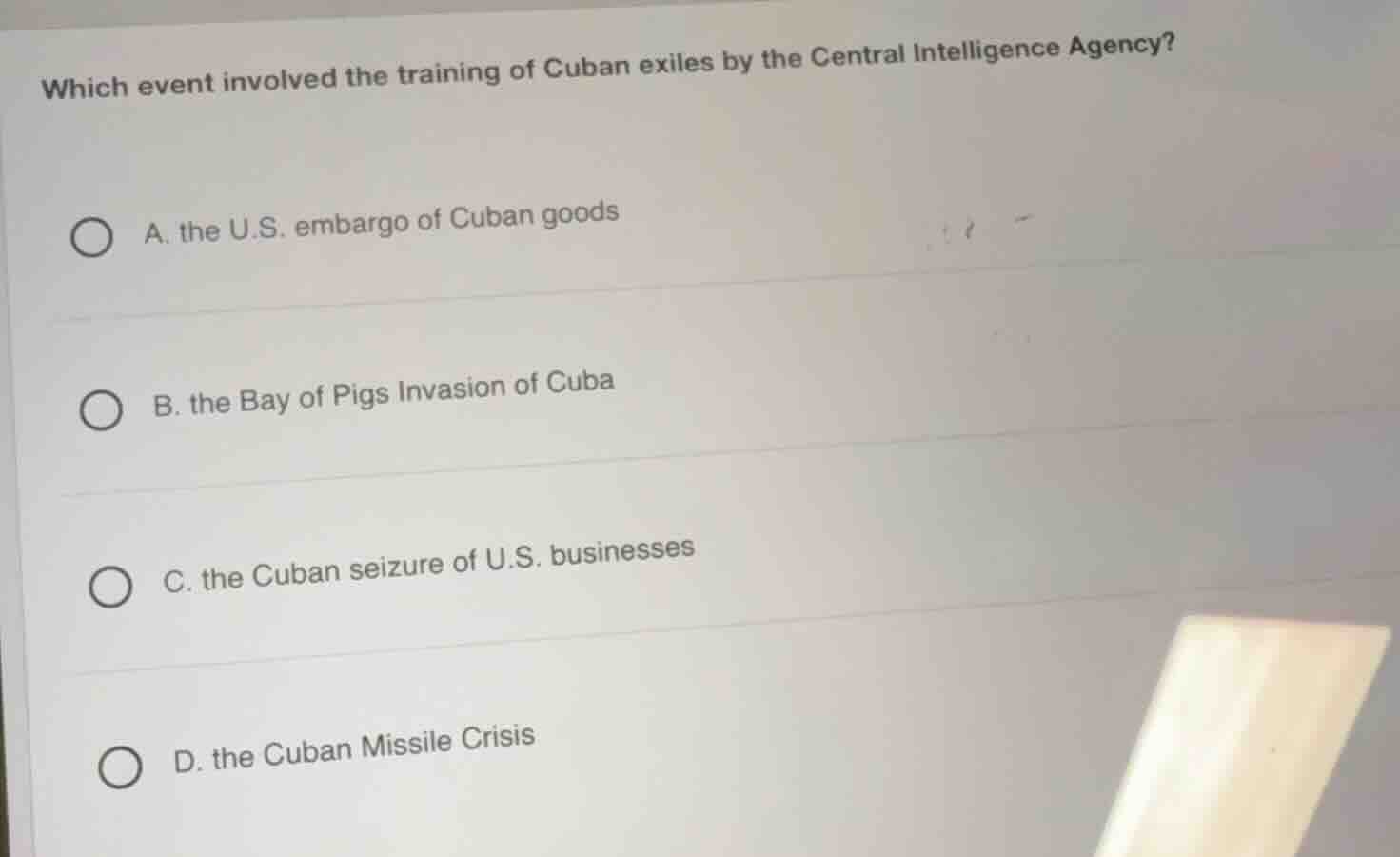which event involved the training of cuban exiles by the central intell…