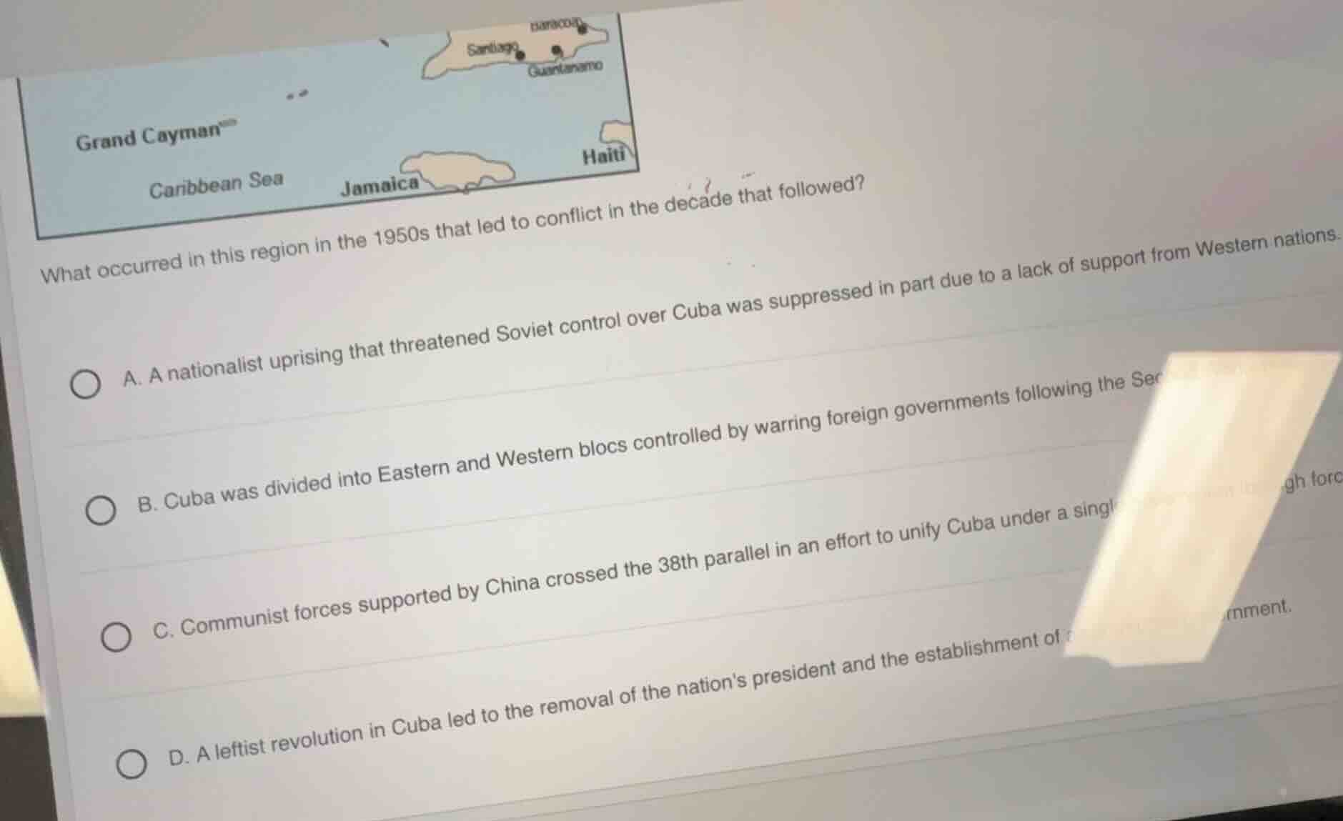 what occurred in this region in the 1950s that led to conflict in the d…
