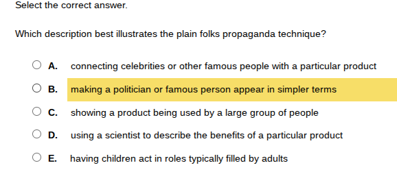 select the correct answer. which description best illustrates the plain…