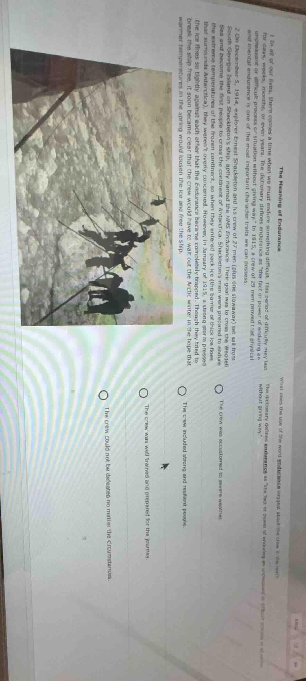 the meaning of endurance1 in all of our lives, there comes a time when …