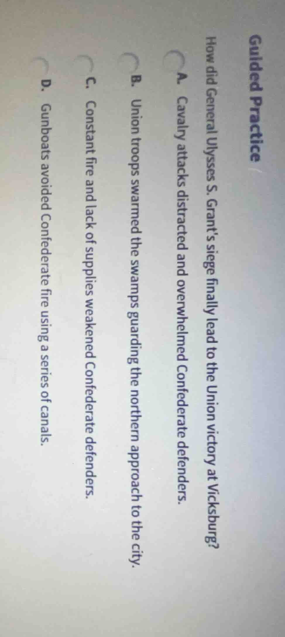 guided practice how did general ulysses s. grants siege finally lead to…