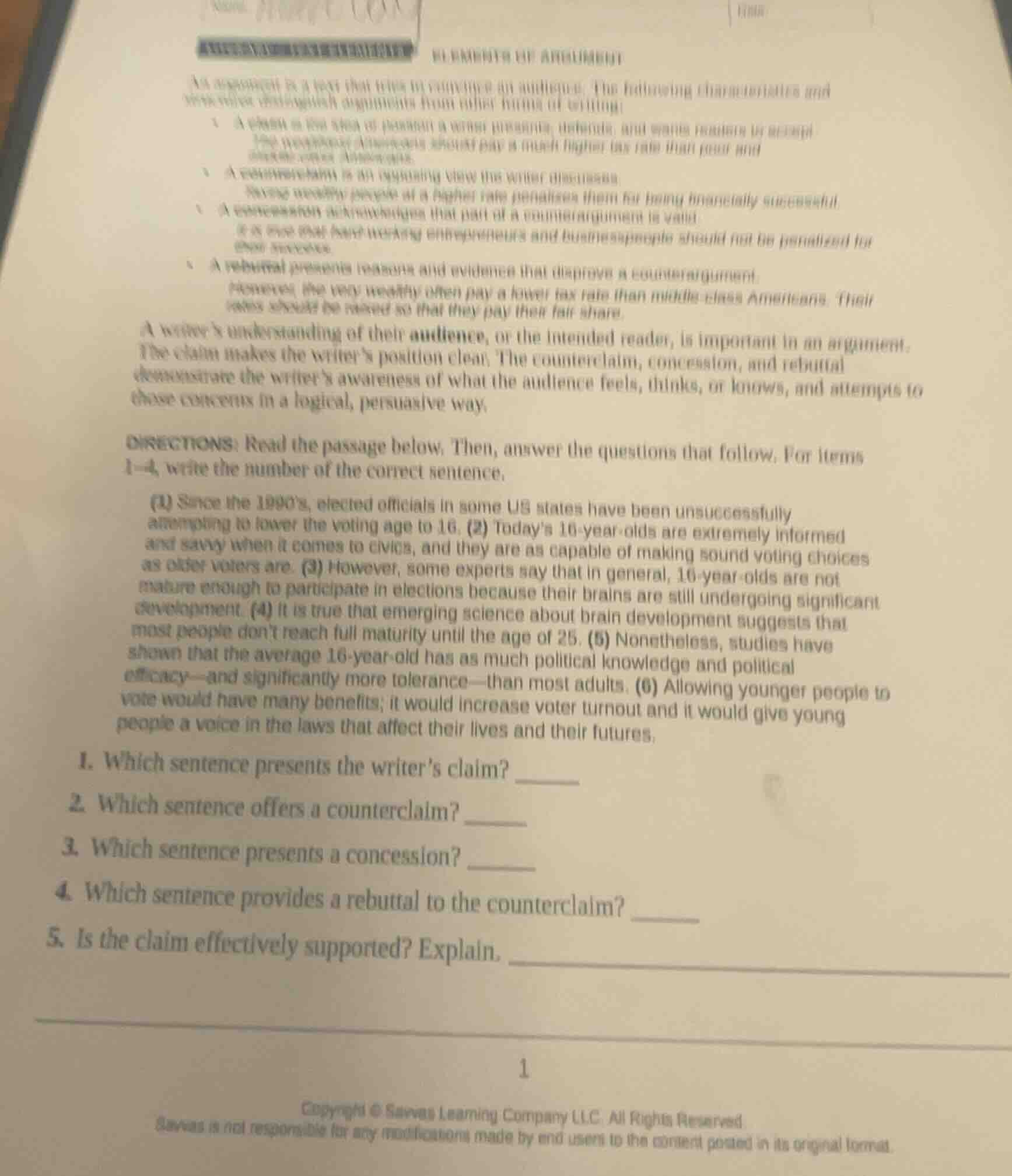 elements of argument an argument is a text that tries to convince an au…