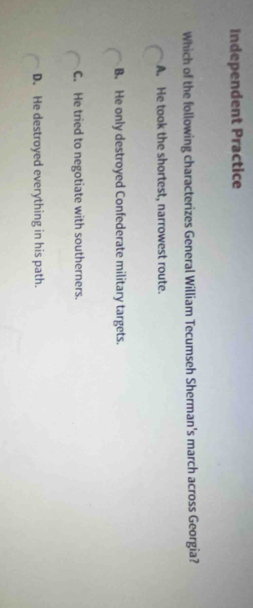 independent practice which of the following characterizes general willi…