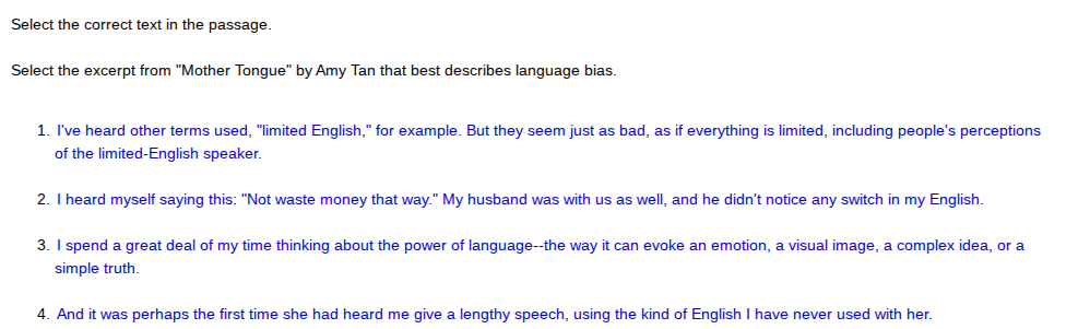 select the correct text in the passage. select the excerpt from \mother…