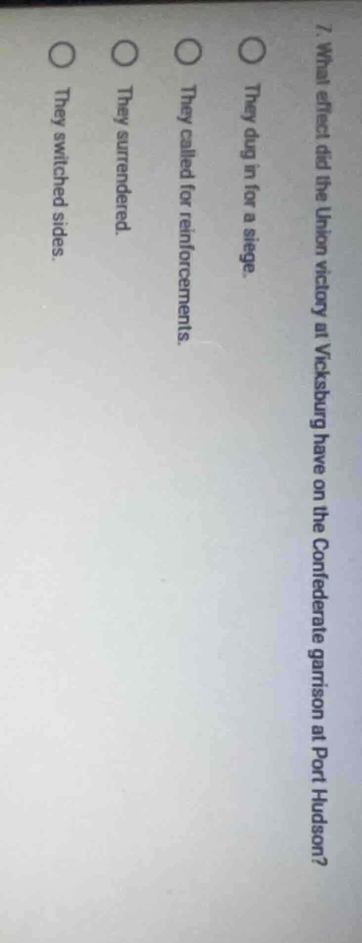 7. what effect did the union victory at vicksburg have on the confedera…