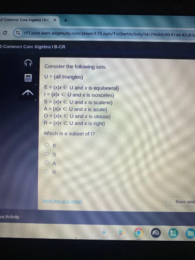 z-common core algebra i b-crconsider the following sets.u = {all triang…