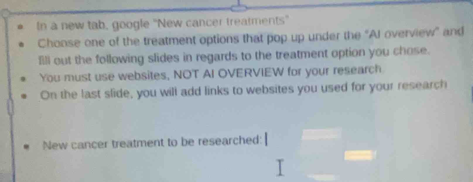 - in a new tab, google ew cancer treatments\- choose one of the treatme…