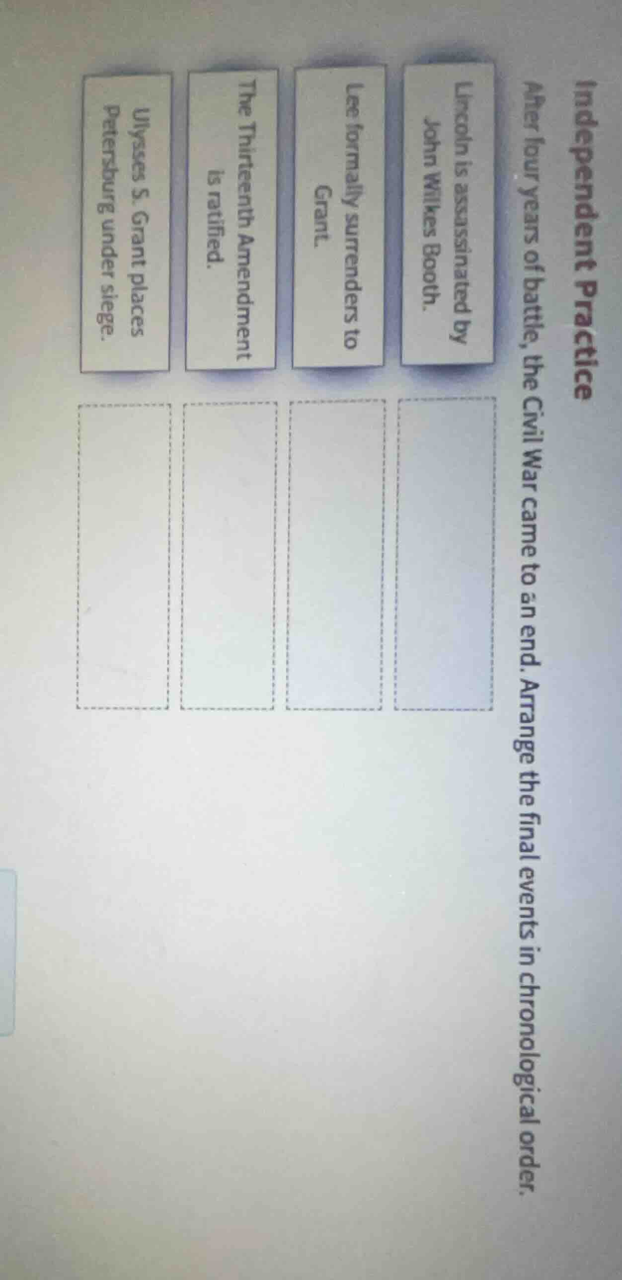 independent practice after four years of battle, the civil war came to …