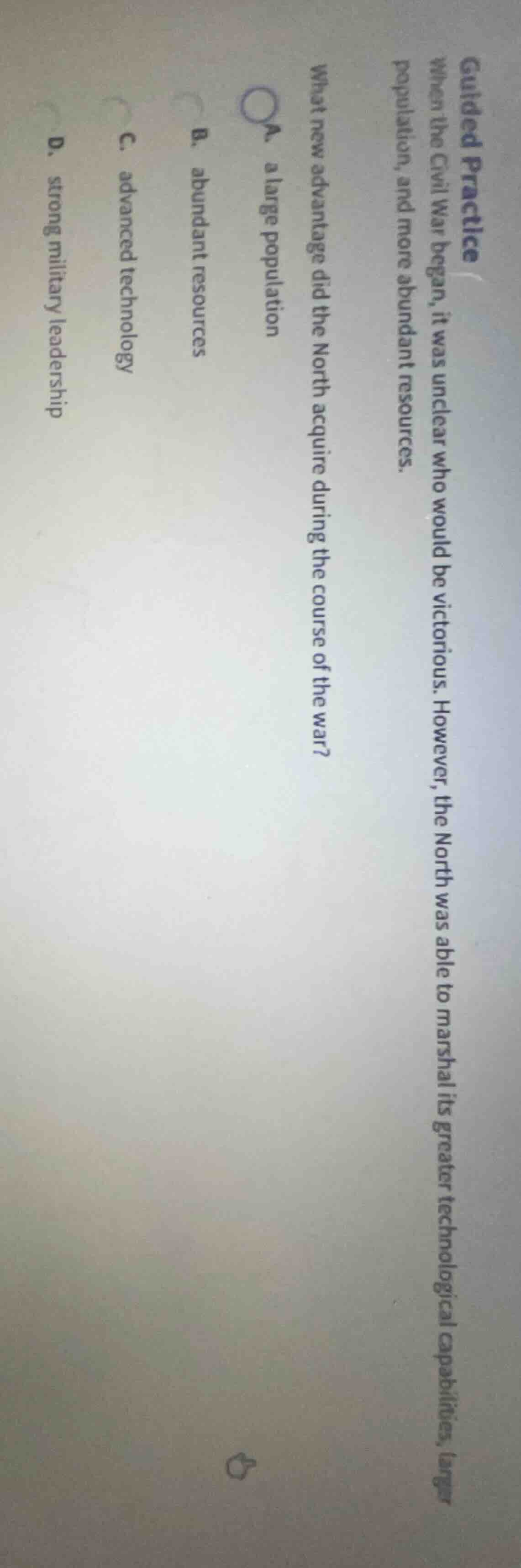 guided practice when the civil war began, it was unclear who would be v…