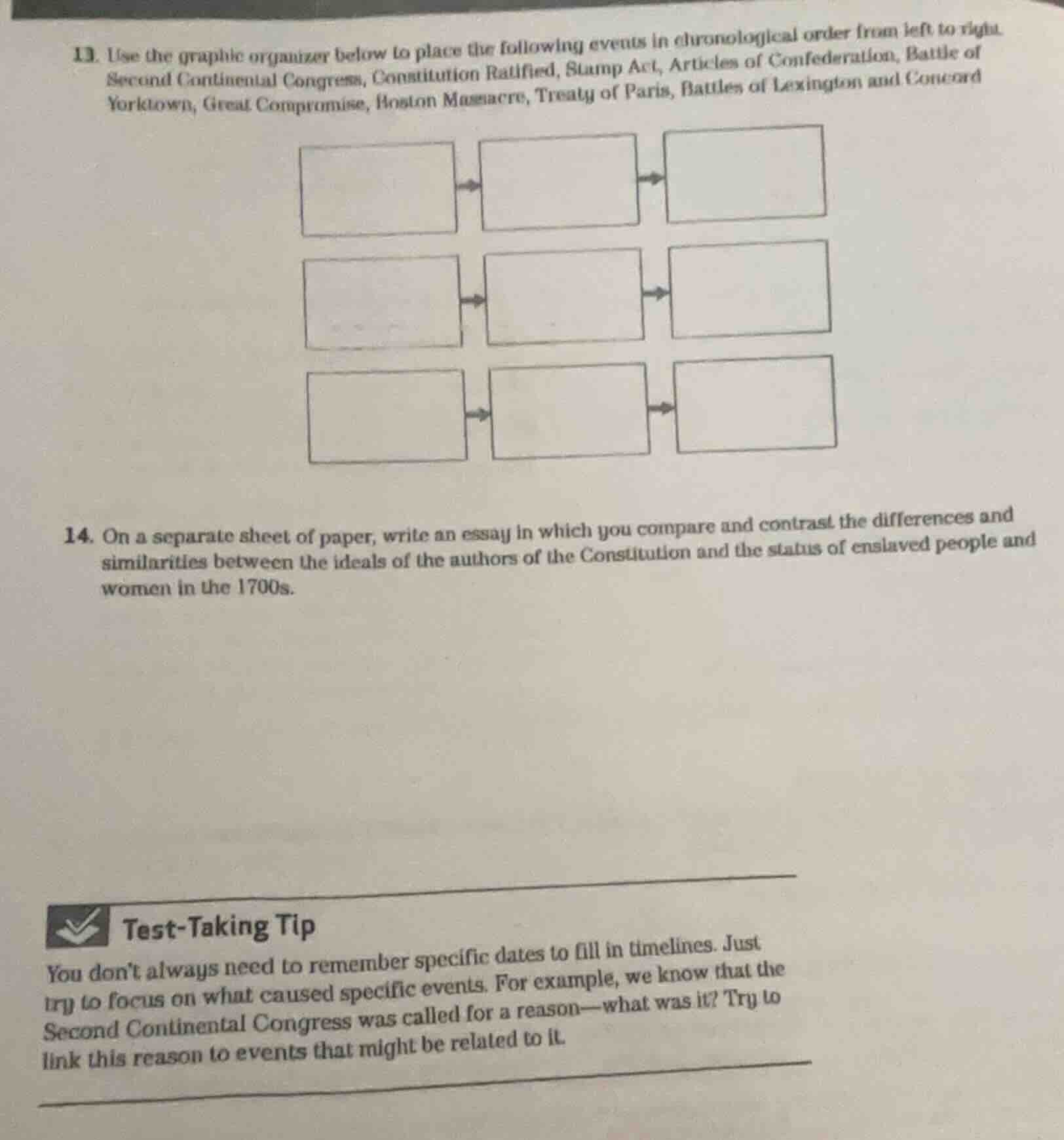 13. use the graphic organizer below to place the following events in ch…