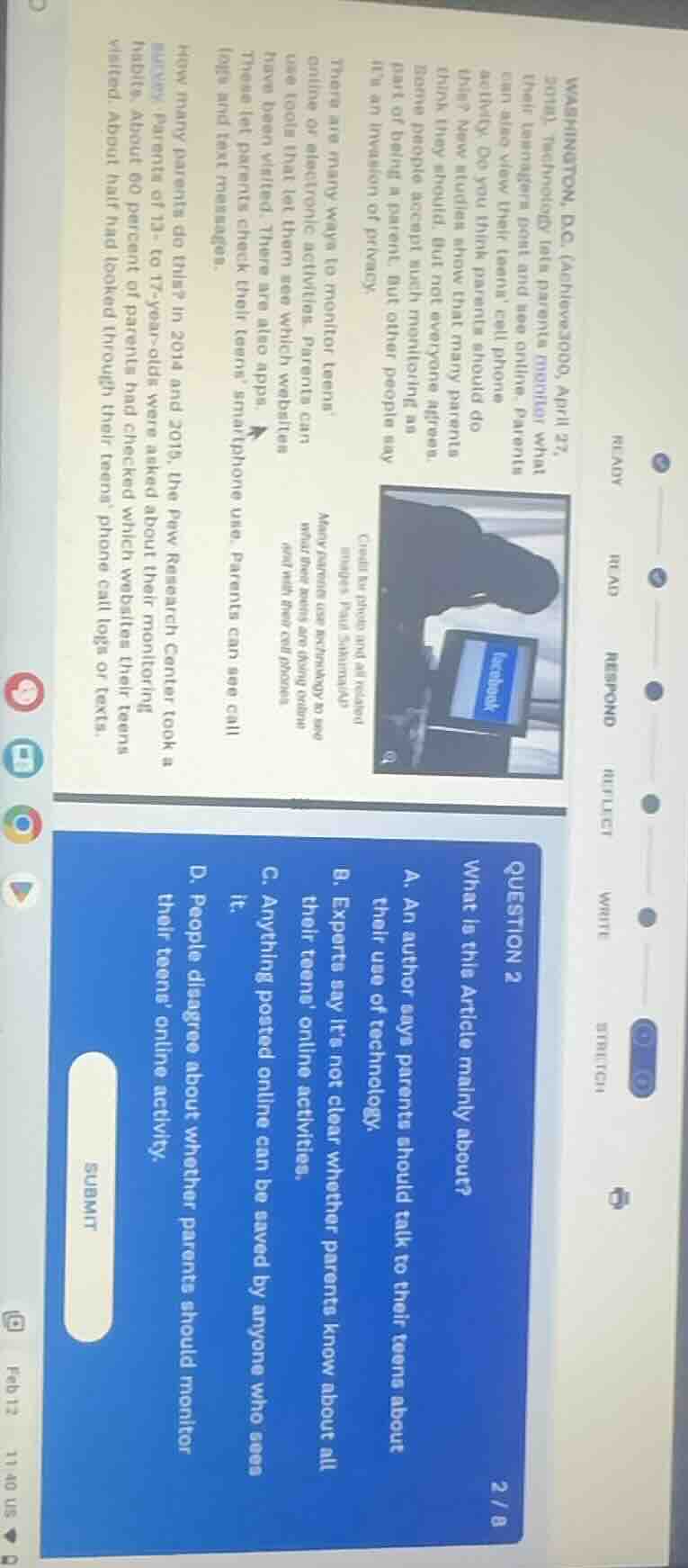 washington, d.c. (achieve3000, april 27, 2018). technology lets parents…