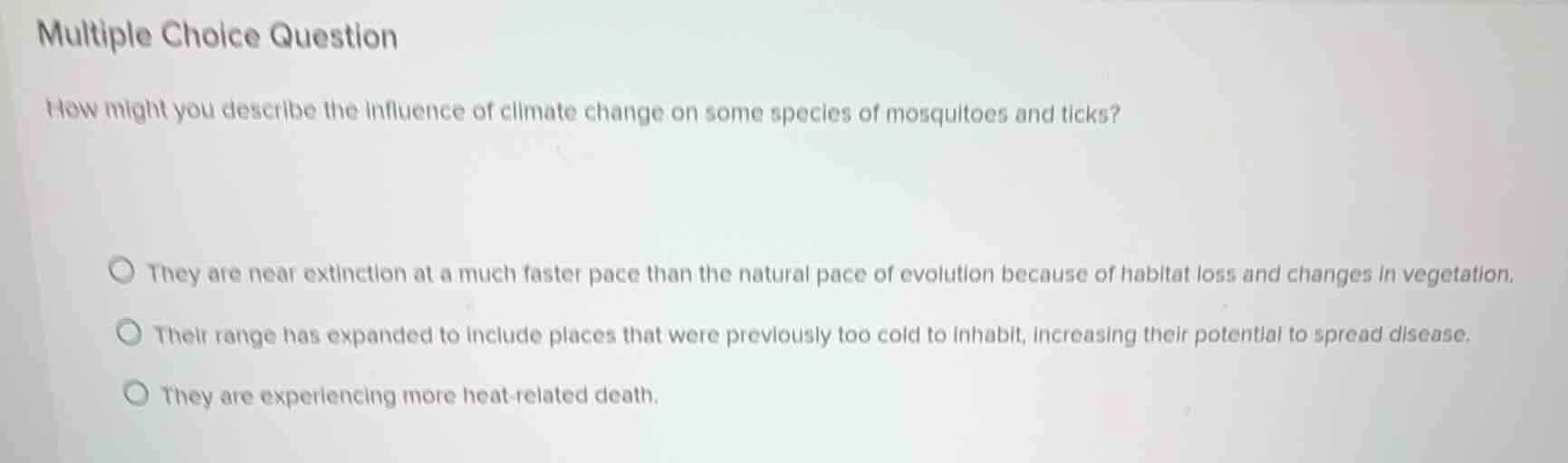 multiple choice question how might you describe the influence of climat…