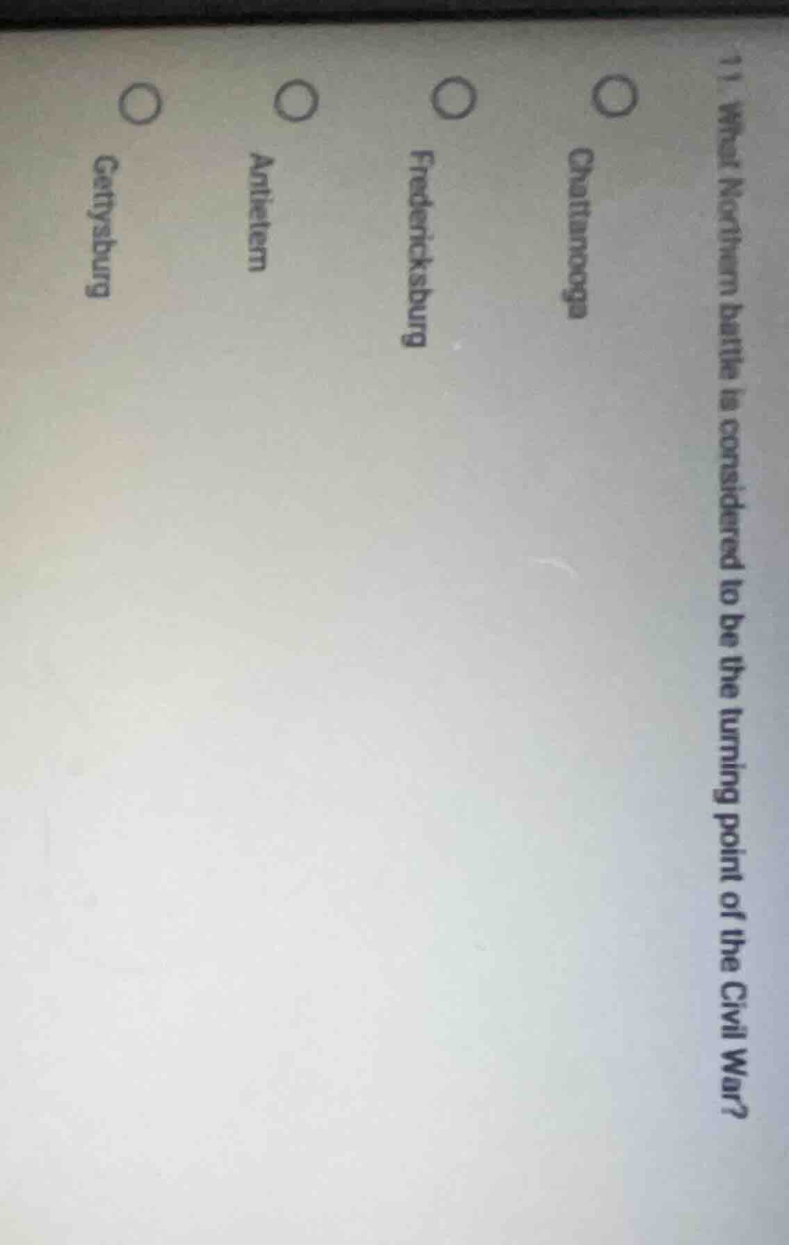 1) what northern battle is considered to be the turning point of the ci…