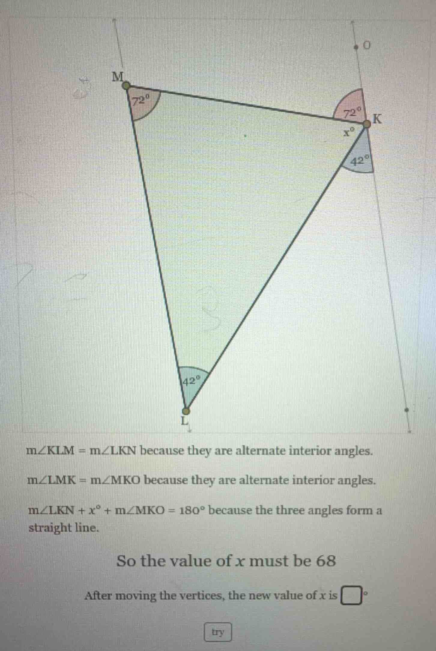 $m\\angle klm = m\\angle lkn$ because they are alternate interior angle…
