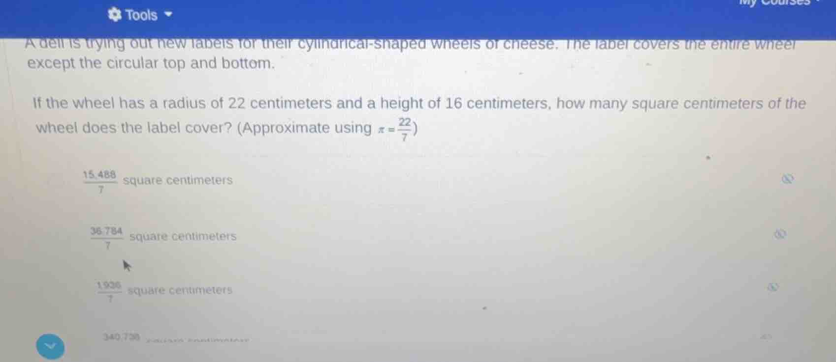 a deli is trying out new labels for their cylindrical-shaped wheels of …