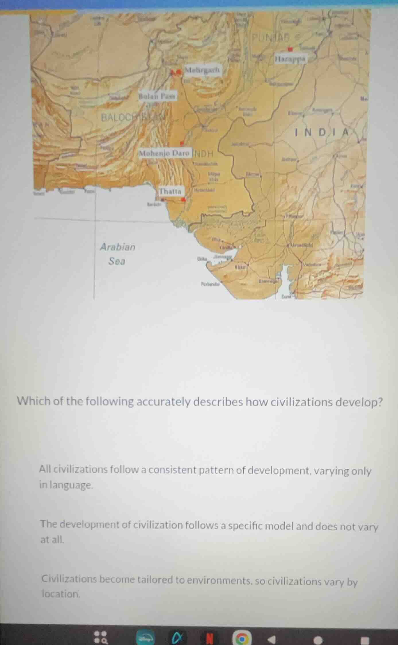 which of the following accurately describes how civilizations develop? …