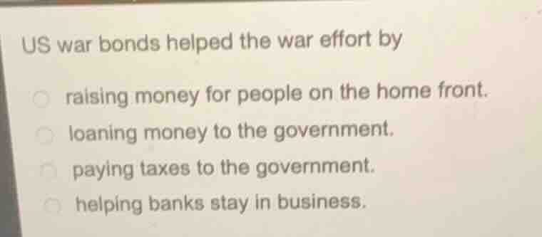 us war bonds helped the war effort by raising money for people on the h…
