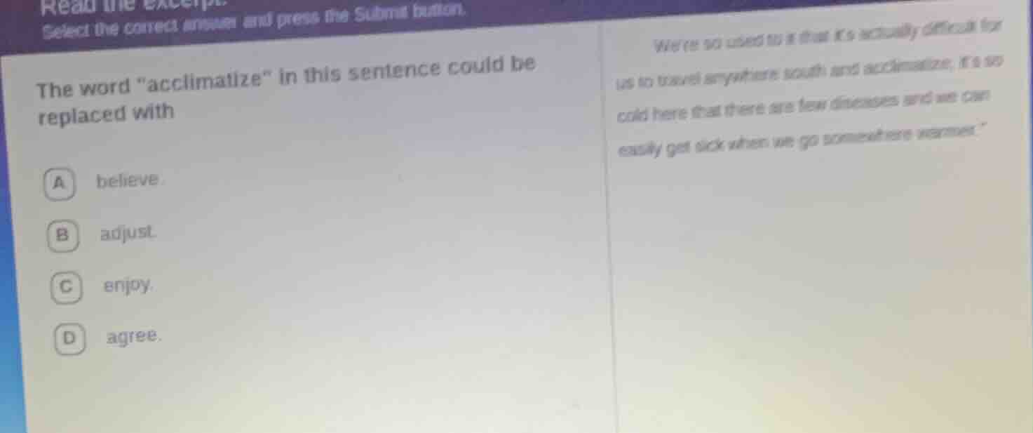 read the excerpt.select the correct answer and press the submit button.…