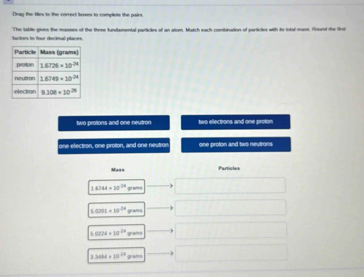 drag the tiles to the correct boxes to complete the pairs. the table gi…