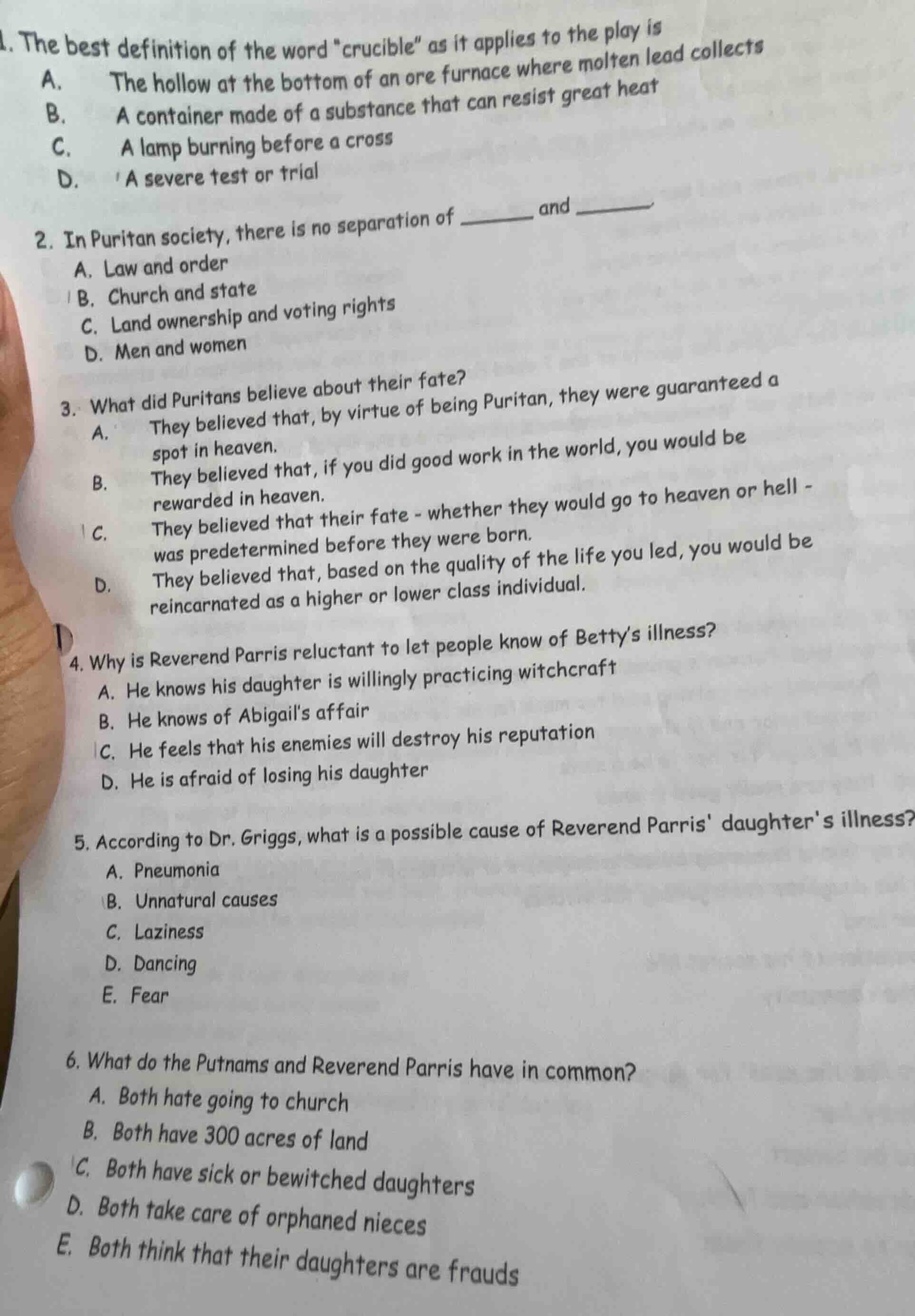 1. the best definition of the word \crucible\ as it applies to the play…