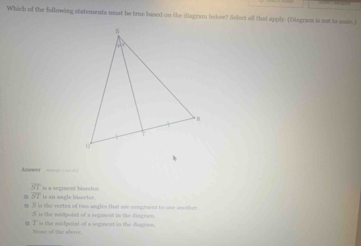 which of the following statements must be true based on the diagram bel…
