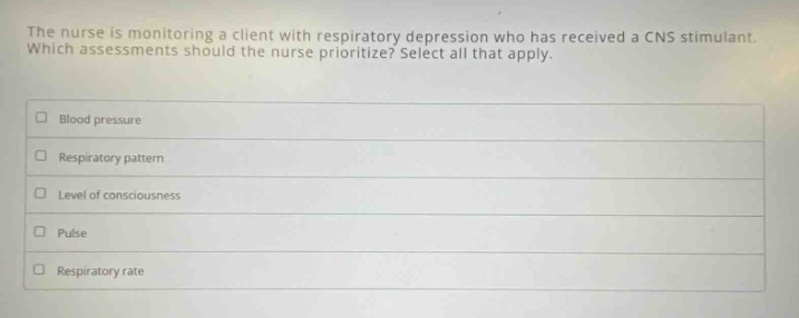 the nurse is monitoring a client with respiratory depression who has re…