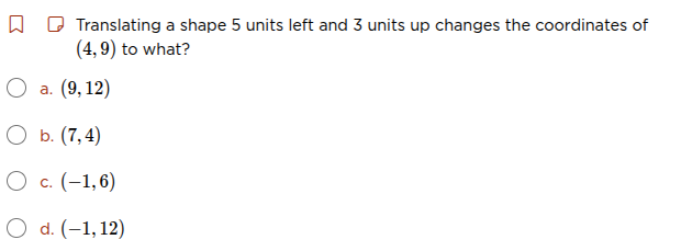 translating a shape 5 units left and 3 units up changes the coordinates…