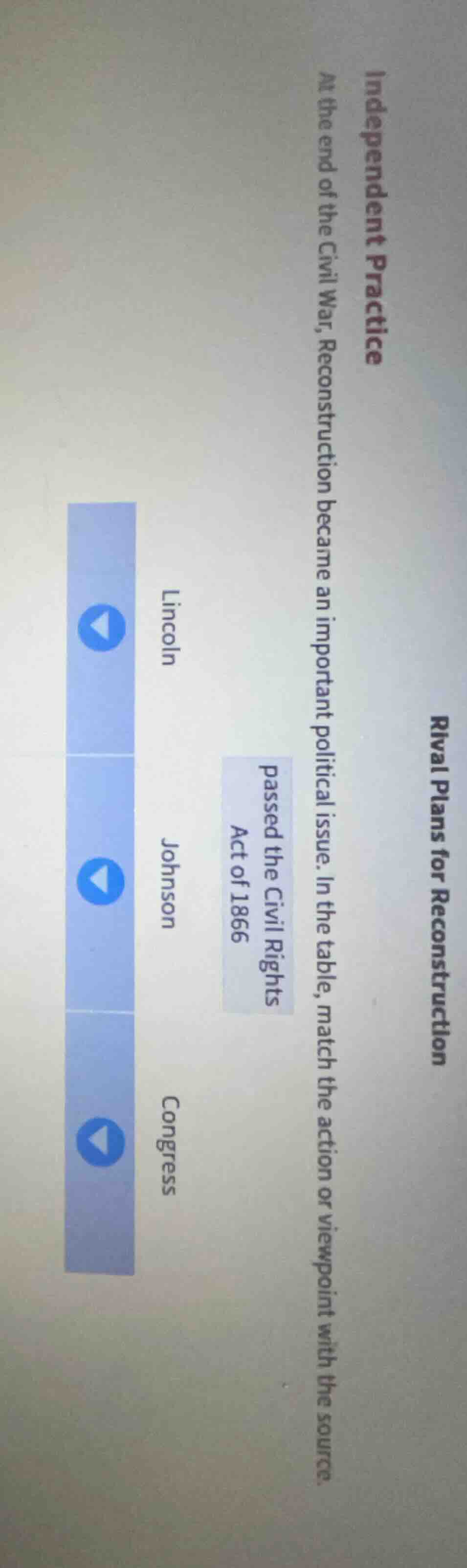 independent practice rival plans for reconstruction at the end of the c…