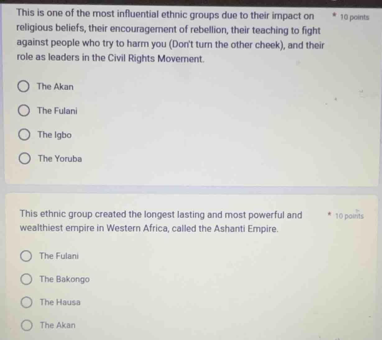 * 10 points this is one of the most influential ethnic groups due to th…