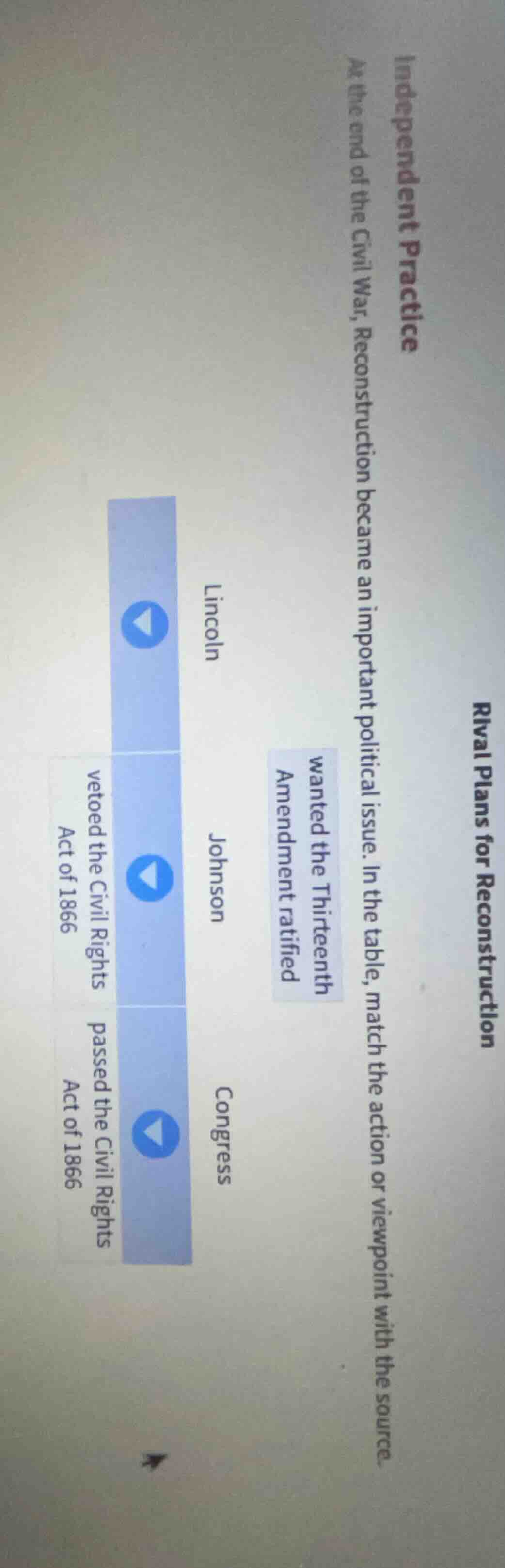 independent practice rival plans for reconstruction at the end of the c…