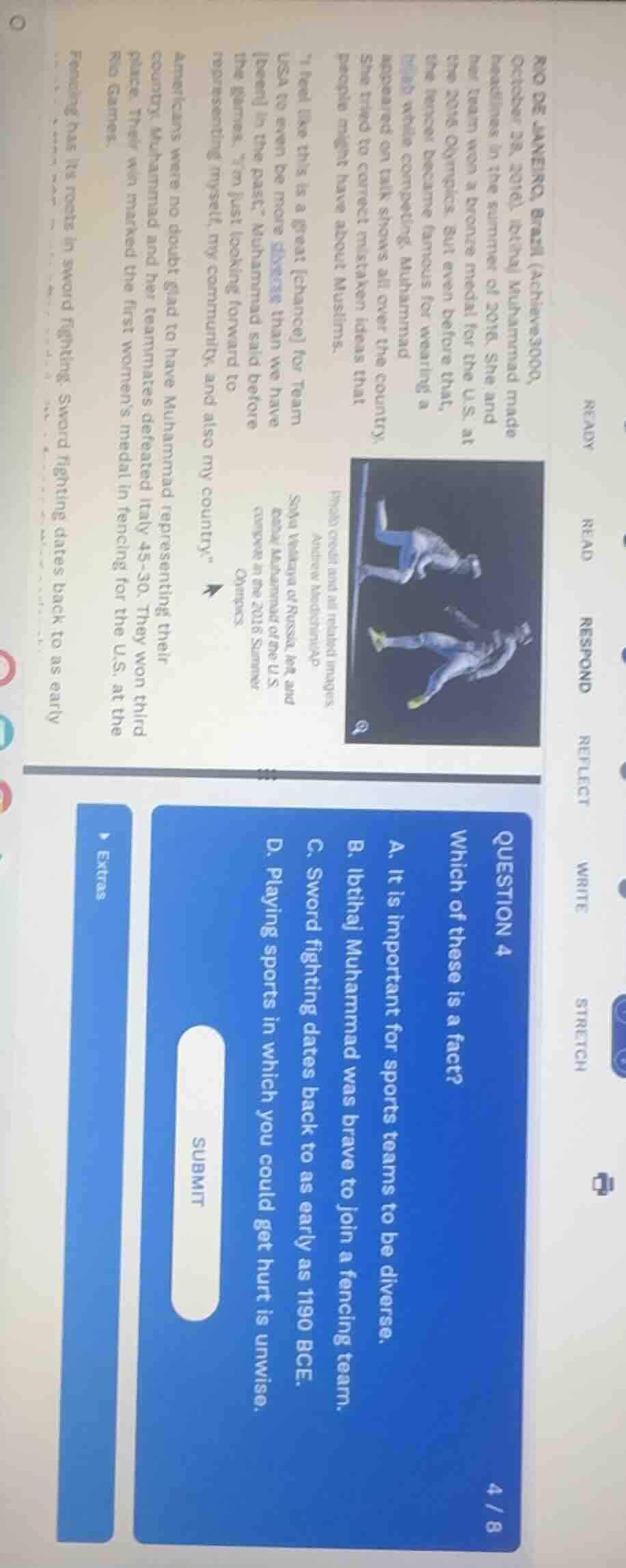 rio de janeiro, brazil (achieve3000, october 28, 2016). ibtihaj muhamma…