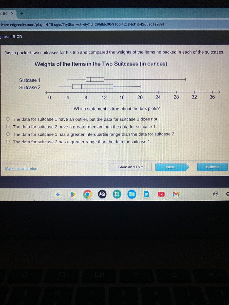 justin packed two suitcases for his trip and compared the weights of th…