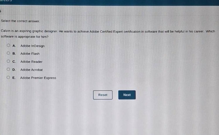 select the correct answer. calvin is an aspiring graphic designer. he w…