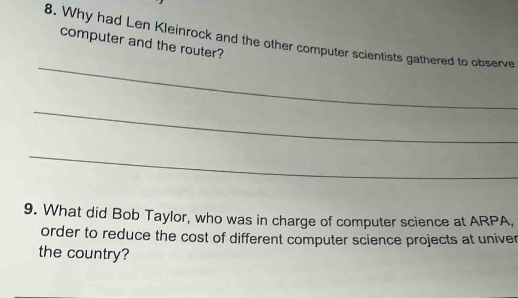 8. why had len kleinrock and the other computer scientists gathered to …