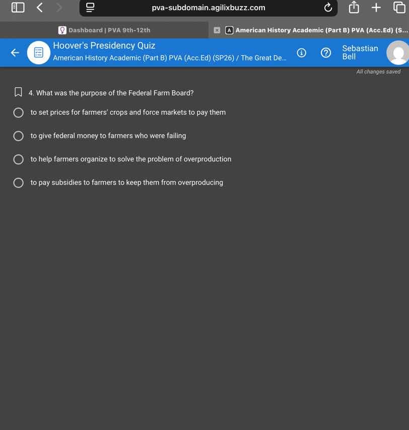 hoovers presidency quizamerican history academic (part b) pva (acc.ed) …