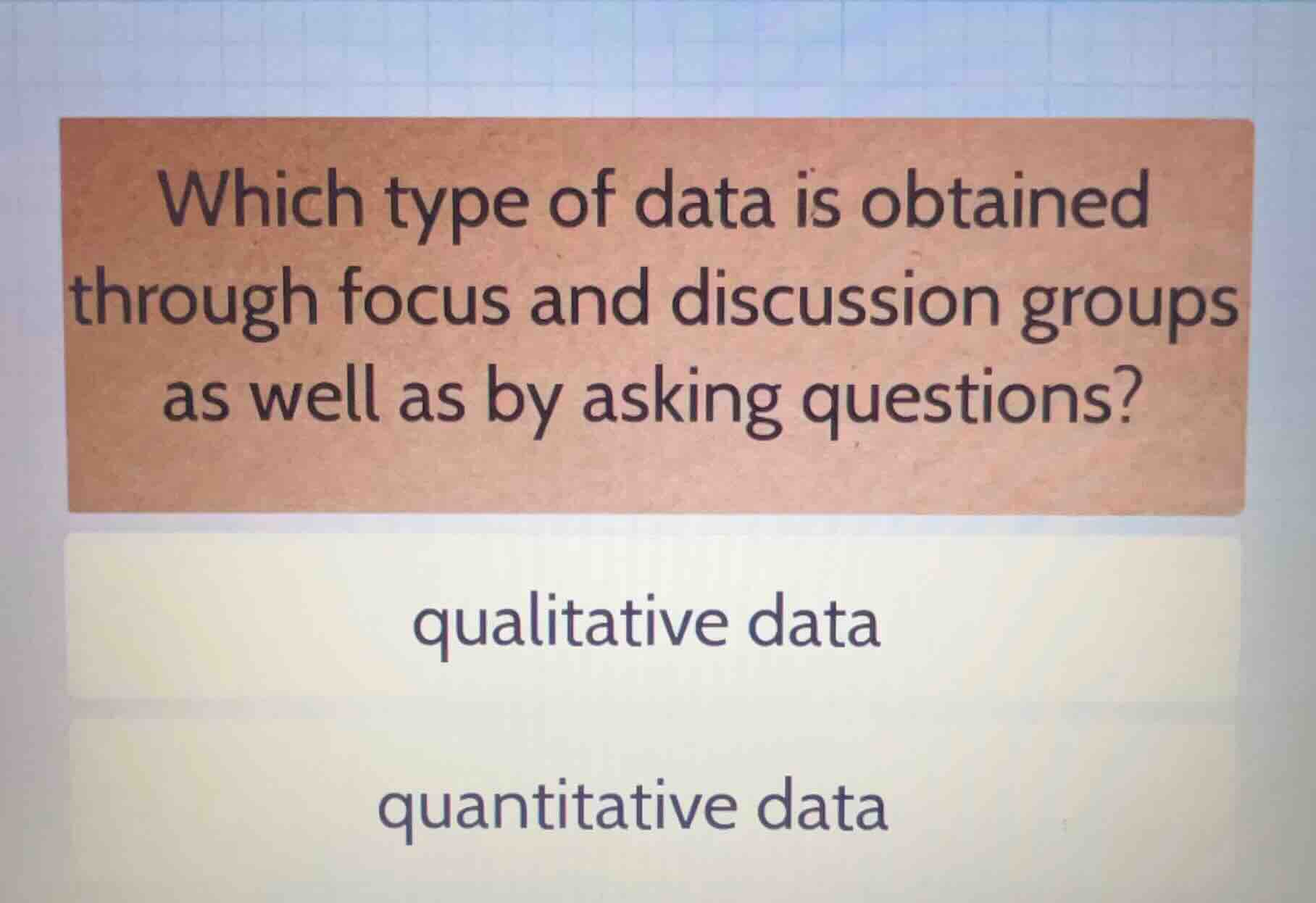 which type of data is obtained through focus and discussion groups as w…