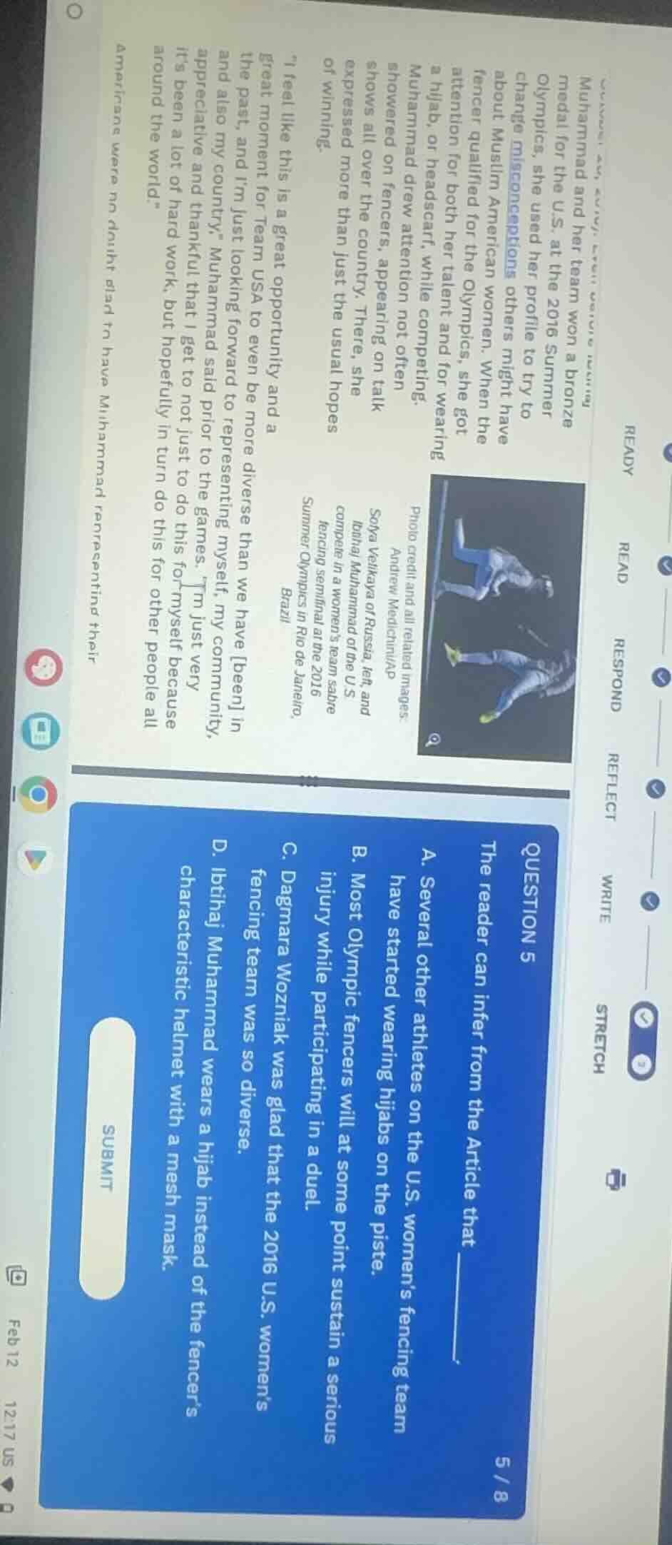 muhammad and her team won a bronze medal for the u.s. at the 2016 summe…