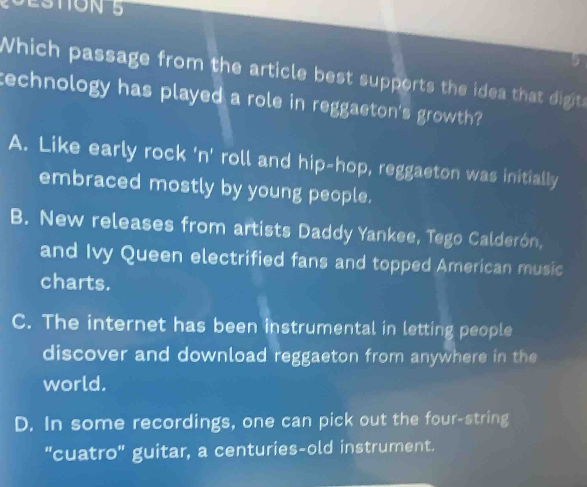 question 5 which passage from the article best supports the idea that d…